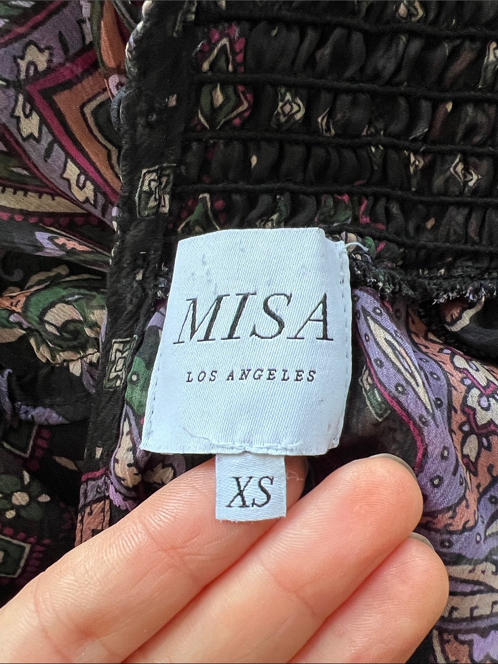 MISA LOS ANGELES BETHANY Maxi Dress Color: Gypset Long Sleeve Size XS - Picture 17 of 17